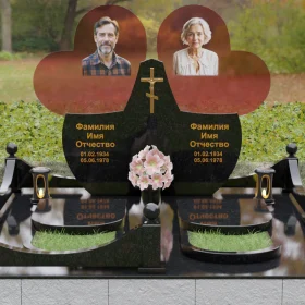 Православный памятник с крестом на двоих - П258