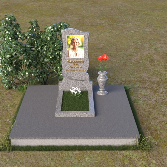 Памятник вертикальный из гранита или мрамора надежный во Владивостоке, гранит Мансуровский, вид 3