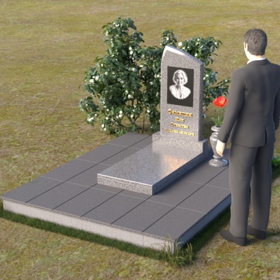 Памятник вертикальный из гранита блю перл в Новокузнецке