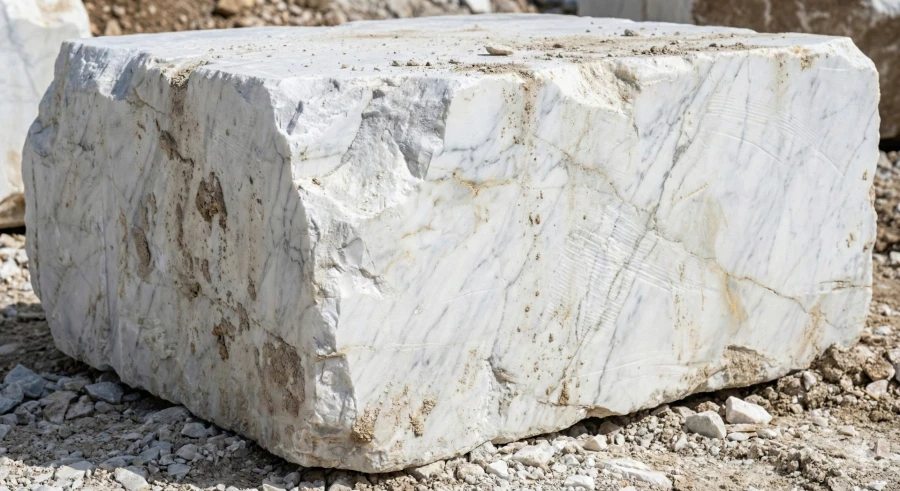 neobrabotannyj-blok-belogo-mramora-v-karere