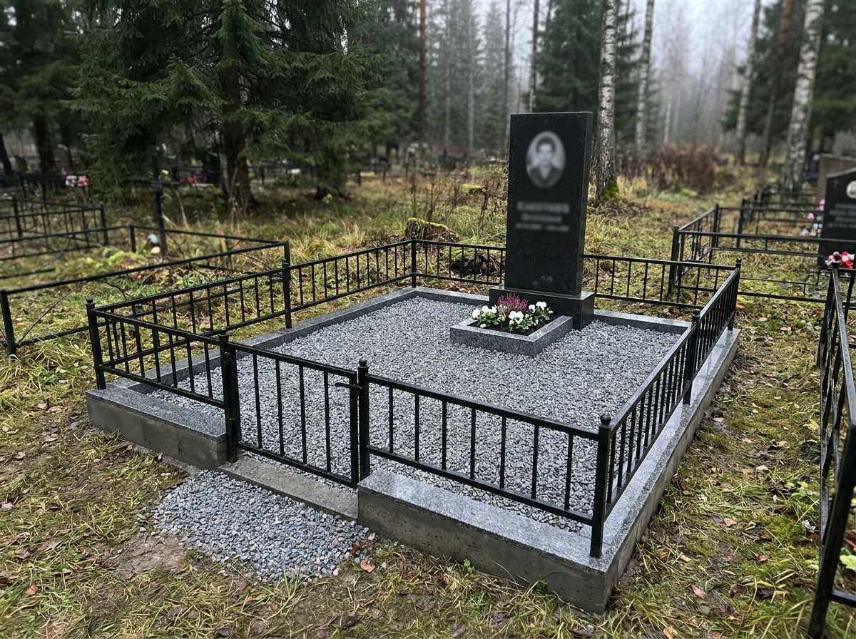 Благоустройство могилы в Перми — пример 4