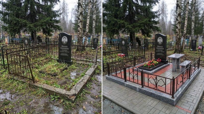 Благоустройство могилы в Перми — пример 2